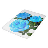 Elegante aquamarine blaue Rose Blütenblumen Badematte (Schrägansicht)
