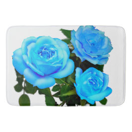Elegante aquamarine blaue Rose Blütenblumen Badematte