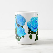 Elegante aquamarine blaue Rose Blütenblumen Kaffeetasse (Mittel)