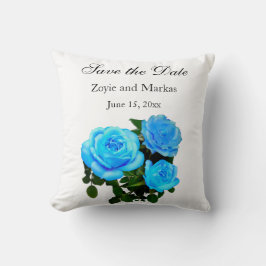 Elegante aquamarine blaue Rose Blütenblumen Kissen