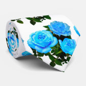 Elegante aquamarine blaue Rose Blütenblumen Krawatte (Gerollt)