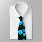 Elegante aquamarine blaue Rose Blütenblumen Krawatte (Gebunden)