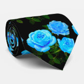 Elegante aquamarine blaue Rose Blütenblumen Krawatte (Gerollt)