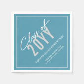 Elegante Aquamarine blaue Typografie jedes Jahr Ab Serviette (Vorderseite)