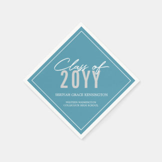 Elegante Aquamarine blaue Typografie jedes Jahr Ab Serviette