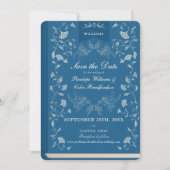Elegante Aquamarine Blue Book Cover Wedding Save t Einladung (Vorderseite)