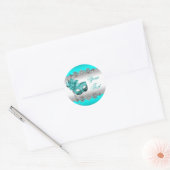 Elegante Aquamarine Blue Masquerade Party Stickers (Umschlag)