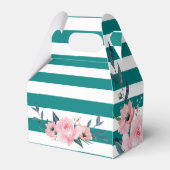 Elegante Aquamarine Blush Pink Blumenhochzeit Geschenkschachtel (Rückseite)