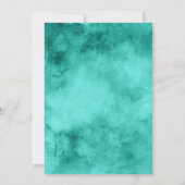 Elegante Aquamarine Blütenhochzeit Einladung (Rückseite)