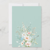 Elegante Aquamarine Boho Chic Wildblume Blumenzehe Einladung (Rückseite)