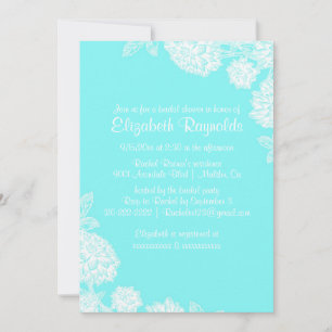 Elegante Aquamarine Brautdusche Einladungen