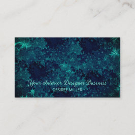 Elegante Aquamarine dunkelblaue Wasserfarbe Visitenkarte