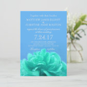 Elegante Aquamarine Einladung (Stehend Vorderseite)