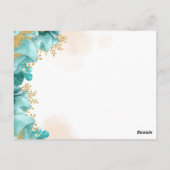 Elegante Aquamarine florale RSVP-Karte Postkarte (Rückseite)