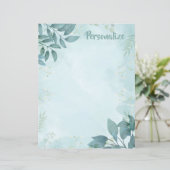 Elegante Aquamarine Foliage Blätter Naturgeschicht (Stehend Vorderseite)