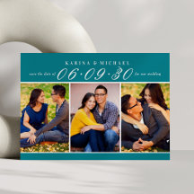 Elegante Aquamarine Foto Collage Wedding