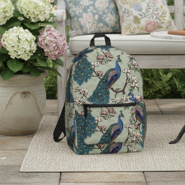 Elegante, Aquamarine Friedenstruppen & Magnolia Bl Bedruckter Rucksack