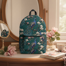 Elegante, Aquamarine Friedenstruppen & Magnolia Bl Bedruckter Rucksack