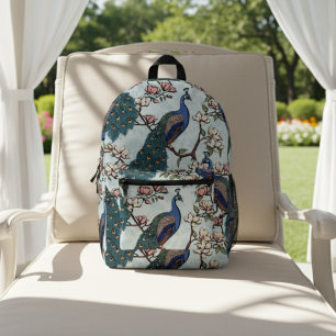 Elegante, Aquamarine Friedenstruppen und Blume in Bedruckter Rucksack