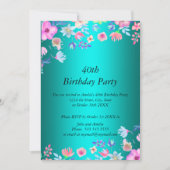 Elegante Aquamarine Geburtstagsfeier Einladung (Vorderseite)