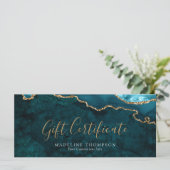 Elegante Aquamarine Geschenkkarte (Stehend Vorderseite)