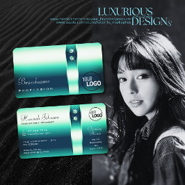 Elegante Aquamarine glänzende Diamanten hinzufügen Visitenkarte