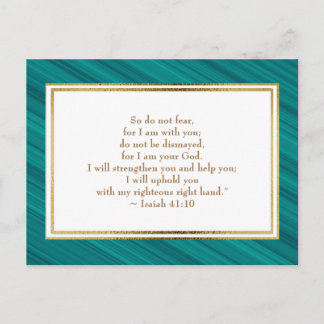 Elegante Aquamarine Gold Christliche Bibel Verse P Postkarte