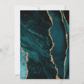 Elegante Aquamarine Goldschmiedzenskripte Einladung (Rückseite)