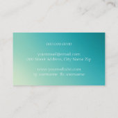 Elegante aquamarine Gradientenkarte Visitenkarte (Rückseite)