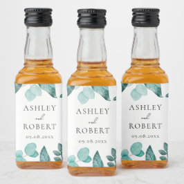 Elegante Aquamarine Grünanlage Personalisierte Hoc Alkoholflaschenetikett
