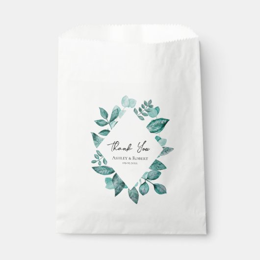 Elegante Aquamarine Grüne Geschenktütchen (Vorderseite)