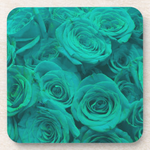 Elegante aquamarine grüne Rose Untersetzer