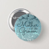 Elegante Aquamarine Grünen Hochzeitsmutter Button (Vorne & Hinten)