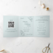 Elegante Aquamarine Hochzeit Dreifach Gefaltete Urlaubskarte (Innenseite)