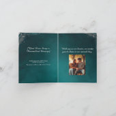 Elegante Aquamarine Hochzeit Einladung (Innenseite)