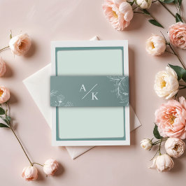 Elegante Aquamarine Hochzeit Einladungsbanderole