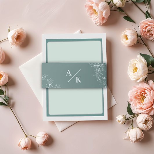 Elegante Aquamarine Hochzeit Einladungsbanderole