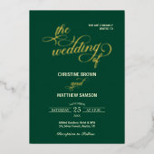 Elegante Aquamarine Hochzeit Folieneinladung (Vorderseite)