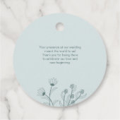 Elegante Aquamarine Hochzeit Geschenkanhänger (Rückseite)