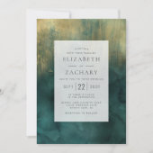 Elegante Aquamarine Hochzeit im Wasser Einladung (Vorderseite)