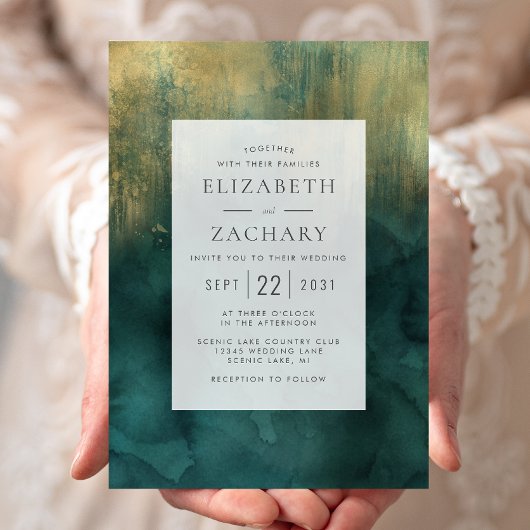 Elegante Aquamarine Hochzeit im Wasser Einladung