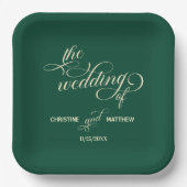 Elegante Aquamarine Hochzeit Pappteller (Vorderseite)