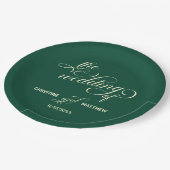 Elegante Aquamarine Hochzeit Pappteller (Schrägansicht)