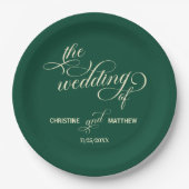 Elegante Aquamarine Hochzeit Pappteller (Vorderseite)