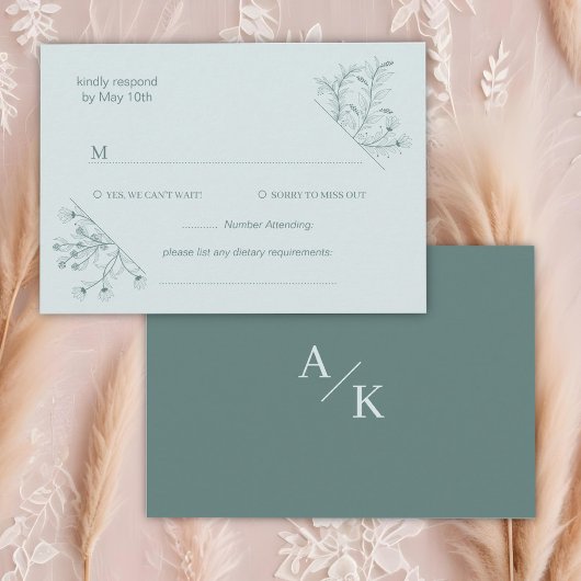 Elegante Aquamarine Hochzeit RSVP Karte