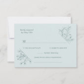 Elegante Aquamarine Hochzeit RSVP Karte (Vorderseite)
