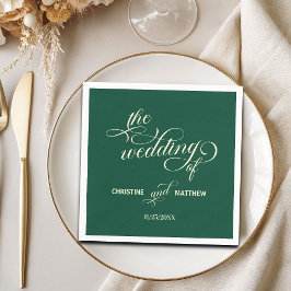 Elegante Aquamarine Hochzeit Serviette