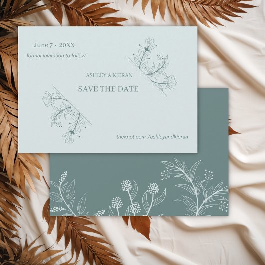 Elegante Aquamarine Hochzeit speichern Sie das Dat Save The Date