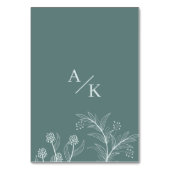 Elegante Aquamarine Hochzeit Tischnummer (Rückseite)