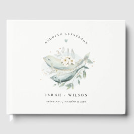 Elegante Aquamarine Hochzeit unter Wasser Gästebuch